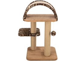 Trixie krabpaal leo panterprint ligplaats met boog bruin