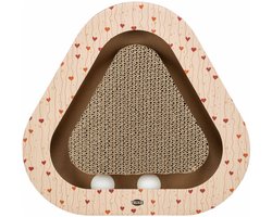 Trixie krabplank valentijn met ballen driehoekig karton abrikoos 36x36x5 cm
