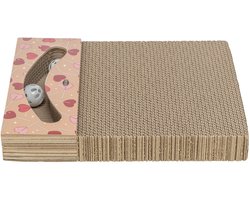 Trixie krabplank valentijn met ballen rechthoekig karton abrikoos 38x30x5 cm