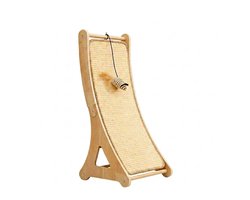 Krabpaal: Valtis® - Sisal Krabpaal voor Katten – Verticale Krabplank – Gebogen Krabpaal met Hangend Veertje – Katten Speelgoed - 28 x 33 x 65 cm