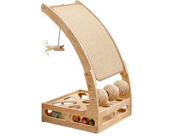 Verticale Krabpaal - Krabplank Kat - Katten Spelen - Met Kogelmaze Speeltje - 61x32x32cm - Niet gespecificeerd