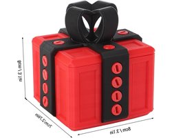 Vervelende Geschenkdoos met Schroeven, Hilarische Geldkaartcontainer voor Speelgoed en Vakantiedecoraties, 3.1x3.1x3.1 Inch (Rood/Zwart)