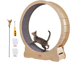 VEVOR Kattenloopwiel 1320x340x1415mm Kattenloopwiel Gemaakt Van Berken- En Populierenmultiplex Kattenwiel Geluidsarm Uitneembare Binnenmat Kattenwiel Geschikt voor Katten met Een Gewicht Van 8 Kg Tot 14 Kg
