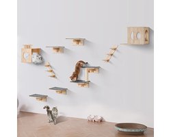 VEVOR Klimwand Kattenwandligstoel Kattenligstoel Kattenbed Kattenplank Set Van 9