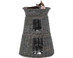 vidaXL - 3-delige - Kattenmandenset - met - kussens - 47x34x60 - cm - wilgen