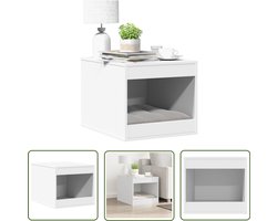 vidaXL Houten Kattenbak - Kattenbakkast - Kattenbakkast 47x59x42 cm bewerkt hout wit - Kattenbakken - Kattenbak Meubel - Cat Furniture