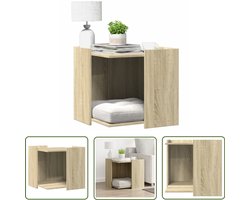 vidaXL Kattenbak Meubel - Kattenbak Kast - Kattenbakkast 53x53x51 cm bewerkt hout sonoma eikenkleurig - Kattenbak Hutch - Houten Kattenbak - Sonoma Eiken