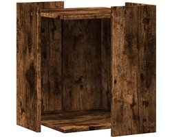 vidaXL - Kattenbakkast - 42x42x51 - cm - bewerkt - hout - gerookt - eikenkleurig