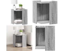 vidaXL Kattenbakkast 42x42x51 cm bewerkt hout grijs sonoma eikenkleur - Kattenbakkast - Kattenbakkasten - Kattenhuis - Kattenbakbehuizing