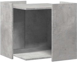 vidaXL - Kattenbakkast - 53x53x51 - cm - bewerkt - hout - betongrijs