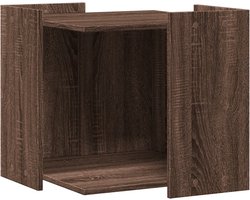 vidaXL - Kattenbakkast - 53x53x51 - cm - bewerkt - hout - bruin - eikenkleurig