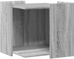 vidaXL - Kattenbakkast - 53x53x51 - cm - bewerkt - hout - grijs - sonoma - eikenkleur