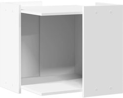 vidaXL - Kattenbakkast - 53x53x51 - cm - bewerkt - hout - wit