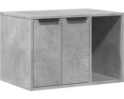 vidaXL - Kattenbakkast - 60x40x40 - cm - bewerkt - hout - betongrijs