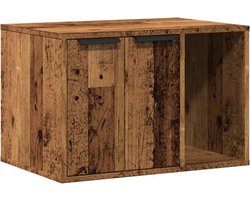 vidaXL - Kattenbakkast - 60x40x40 - cm - bewerkt - hout - oud - houtkleurig