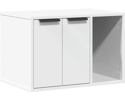 vidaXL - Kattenbakkast - 60x40x40 - cm - bewerkt - hout - wit