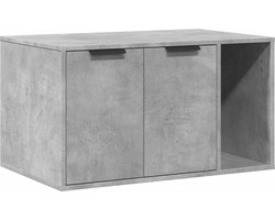 vidaXL - Kattenbakkast - 80x50x45 - cm - bewerkt - hout - betongrijs