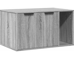 vidaXL - Kattenbakkast - 80x50x45 - cm - bewerkt - hout - grijs - sonoma - eikenkleur