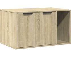 vidaXL - Kattenbakkast - 80x50x45 - cm - bewerkt - hout - sonoma - eikenkleurig