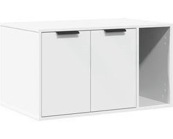 vidaXL - Kattenbakkast - 80x50x45 - cm - bewerkt - hout - wit