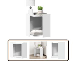vidaXL Kattenbakkast wit - 42x42x51 cm Kattenbakkast - Kattenbak Meubel - Kattenbak Hider - Kattenhuis - Bijzettafel