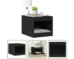 vidaXL Kattenbakken - Kattenbakkast - Kattenbakkast 47x59x42 cm bewerkt hout zwart - Houten Kattenbak - Kattenbak Design - Cat Furniture