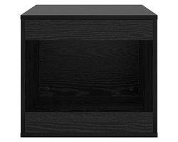 vidaXL - Kattenbakomheining - Zwart - Eiken - 47 - x - 59 - x - 42 - cm - Bewerkt - hout