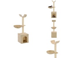 vidaXL Kattenboom - Kattenbomen - Kattenkrabpaal - Kattenkrabpalen - Kattenkrabpaal met sisal krabpalen 105 cm beige