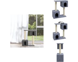 vidaXL Kattenboom - Kattenbomen - Kattenkrabpaal - Kattenkrabpalen - Kattenkrabpaal met sisal krabpalen 60 cm lichtgrijs