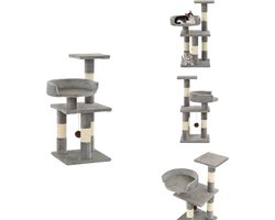 vidaXL Kattenboom - Kattenbomen - Kattenkrabpaal - Kattenkrabpalen - Kattenkrabpaal met sisal krabpalen 65 cm grijs