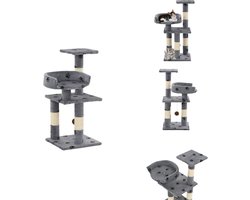 vidaXL Kattenboom - Kattenbomen - Kattenkrabpaal - Kattenkrabpalen - Kattenkrabpaal met sisal krabpalen 65 cm pootafdrukken grijs