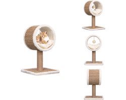 vidaXL Kattenboom - Kattenbomen - Krabpaal - Krabpalen - Kattenmeubel met tunnel en speeltje 56 cm zeegras