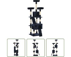 vidaXL Kattenboom - Kattenkrabbers - Kattenkrabpaal met sisal krabpalen 170 cm blauw - Kattenspelletjes - Pluche Kattenkrabpaal - Sisalkrabbers