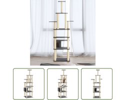 vidaXL Kattenboom - Kattenkrabbers - Kattenkrabpaal met sisal krabpalen 183 cm donkergrijs - Kattenspullen - Katentegels - Grijs Kattentree
