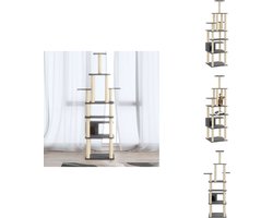 vidaXL Kattenboom - Kattenkrabpaal - Krabpaal - Krab Paal - Kattenkrabpaal met sisal krabpalen 183 cm donkergrijs