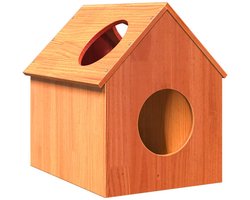 vidaXL - Kattenhuis - 41x50x50 - cm - massief - grenenhout - wasbruin