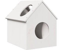 vidaXL - Kattenhuis - 41x50x50 - cm - massief - grenenhout - wit