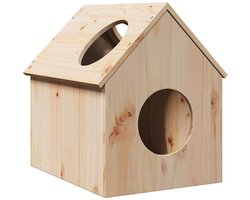 vidaXL - Kattenhuis - 41x50x50 - cm - massief - grenenhout