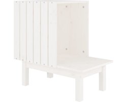 vidaXL - Kattenhuis - 60x36x60 - cm - massief - grenenhout - wit