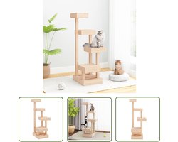 vidaXL Kattenhuis - Kattenmeubel - Kattenmeubel 45,5x49x103 cm massief grenenhout - Kattenplank - Grenenhouten Meubel - Hondenmeubel