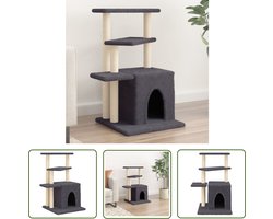 vidaXL Kattenhuis - Kattenmeubel - Kattenmeubel met sisal krabpalen 83,5 cm donkergrijs - Krabpaal - Sisalkrabbers - Houten Kattenmeubel