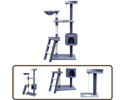 vidaXL Kattenkrabpaal 150 cm - Donkerblauw Katten Boom - Kattenkrabbers - Kattenspullen - Kattenentertainment - Katten Speeltoestellen