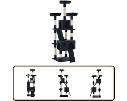 Krabton: vidaXL Kattenkrabpaal - 170 cm - Blauw - Sisal - Luxe Kattenkrabbers - Kattenspelletjes - Kattenboom - Kattenentertainment - Kattenverblijf