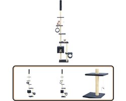 vidaXL Kattenkrabpaal 260 cm - Donkerblauw Kattenkrabbers - Kattenboom - Kattenspullen - Kattenentertainment - Kattenverblijven
