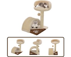 vidaXL Kattenkrabpaal 40 cm - Beige en Bruin Kattenkrabbers - Krabpaal - Kattenspullen - KattenmeubilAIR - Kattenentertainment