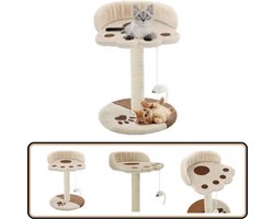 vidaXL Kattenkrabpaal - 40 cm - Beige en Bruin Kattenkrabpaal - Krabpaal - Kattenspelletjes - Kattentoy - Kattencomfort