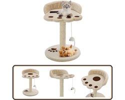 vidaXL Kattenkrabpaal - 40 cm - Sisal - Beige en Bruin Kattenkrabpaal - Krabpaal - Kattenmeubil - Kattenspelletjes - Kattencomfort