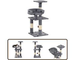 vidaXL Kattenkrabpaal 65 cm - Grijs met Pootafdruk Kattenkrabpaal - Krabpaal - Kattenboom - Kattenspelletjes - Kattenrustplaats