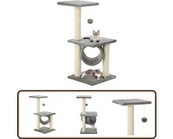 vidaXL Kattenkrabpaal - 65 cm - Grijs - Sisal & Pluche Kattenkrabbers - Kattenspullen - Kattenboom - Kattenentertainment - Kattenplank