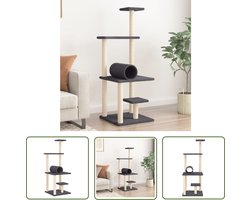 vidaXL Kattenkrabpaal - Kattenmeubel - Kattenmeubel met sisal krabpalen 136 cm donkergrijs - Sisalkrabbers - Katentoestellen - Kattenspullen
